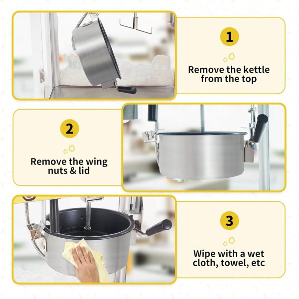 1400W Commercial Electric Popper 10 oz Kettle Countertop Popcorn Maker 50 Cups/Batch 3-Switch Control Movie Theater Popcorn