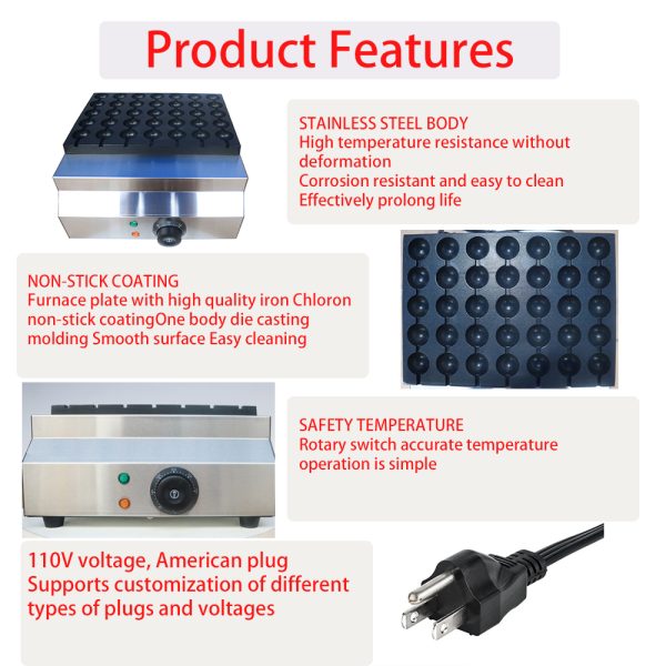 Best Selling Stainless Steel Rotary Bubble Stick Waffle Iron Commercial Waffle Maker New Condition Snack Equipment for Snacks