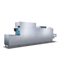 Commercial 380V Stainless Steel Dishwasher Wide-Angle Anti-clog Spray Nozzles Double-Tank Double Rinsing Households Hotels