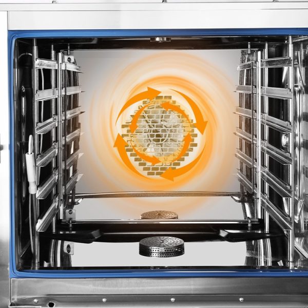 Commercial 5.2kW Electric Combi Steam Oven with 5-Tray & Convenient Button Operation for Bakery Use with Cooking Memory Menu