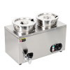 Commercial 4L Bain Marie Stainless Steel Soup Pot 2-Pot Electric Source for Hotel & Restaurant Catering Food Heater Supplies