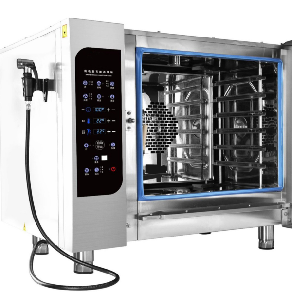 Commercial Industrial Electric 6-Tray Steam Convection Oven Button Type Nonstick Stainless Steel for Bakery Use