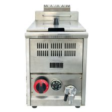 Commercial Single-Cylinder Stainless Steel Gas Deep Fryer Large-Capacity Fried Chicken Stove for Countertop New Condition