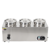 Commercial 4L Deep Electric Soup Warmer 3 Pots of Stainless Steel Bain Marie for Hotel Restaurant Catering Food Supplies