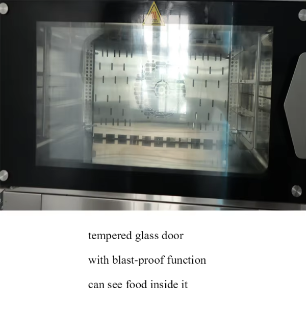 Industrial Commercial 4 Deck Holder Design with Stainless Steel Hot air Stove Electric Hot air Convection Steam Oven with Rack