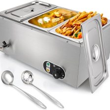 Commercial Electric Food Heater Industrial 1500W Stainless Steel Body 3 Steam Tables Bain Marie 30-85℃ Hotels Restaurants