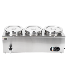 Industrial Electric 3-Pot Bain Marie Food Warmer 7L Stainless Steel for Fast Food Restaurant & Hotel Supplies from China