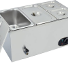 Commercial Electric 4 Pan Bain Marie Buffet Server Stainless Steel Restaurant Catering Heater 30-85°C with Lid Drain Faucet