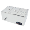 Commercial Electric 4 Pan Bain Marie Buffet Server Stainless Steel Restaurant Catering Heater 30-85°C with Lid Drain Faucet