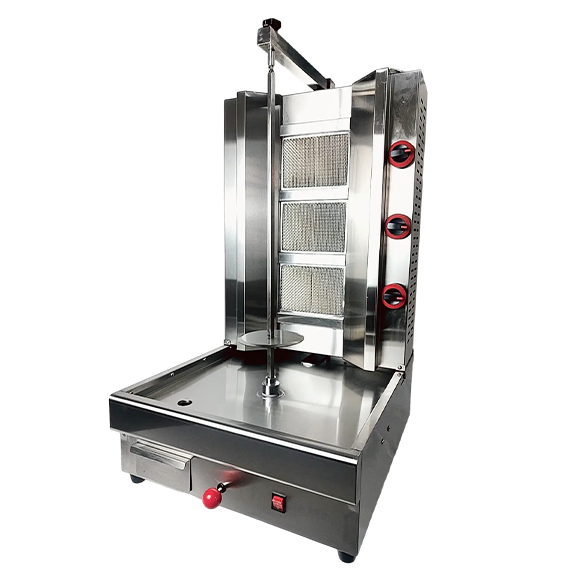 Commercial Gas 3 burner Shawarma Machine Turkiye Barbecue Chicken Skewer Customized Automatic Rotating Shawarma Barbecue Skewer