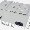 Commercial Electric 4 Pan Bain Marie Buffet Server Stainless Steel Restaurant Catering Heater 30-85°C with Lid Drain Faucet
