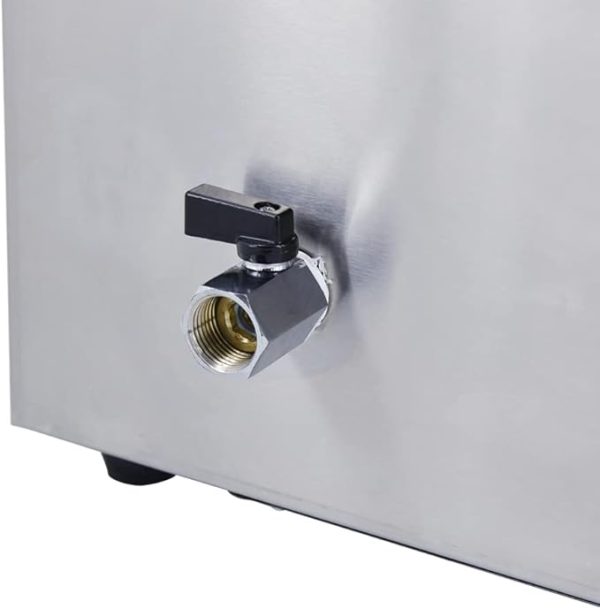 Commercial Electric 4 Pan Bain Marie Buffet Server Stainless Steel Restaurant Catering Heater 30-85°C with Lid Drain Faucet