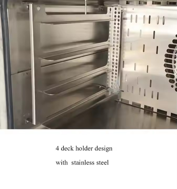 Industrial Commercial 4 Deck Holder Design with Stainless Steel Hot air Stove Electric Hot air Convection Steam Oven with Rack