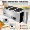 Commercial Electric Food Heater Industrial 1500W Stainless Steel Body 3 Steam Tables Bain Marie 30-85℃ Hotels Restaurants