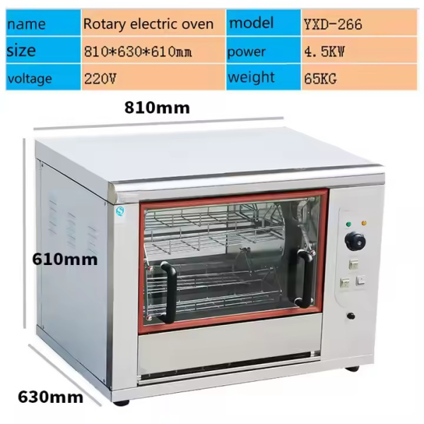 Commercial Stainless Steel Desktop Oven Industrial Automatic Rotary Hot Air Circulation Roasted Chicken Bakery Equipment