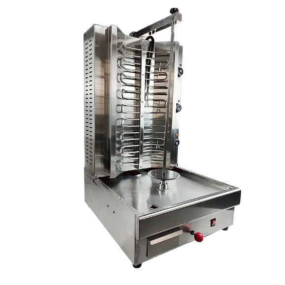 Commercial Electric Doner Kebab Machine Automatic Rotating Stainless Steel Shawarma Skewer Maker for Chicken for Bakery Use