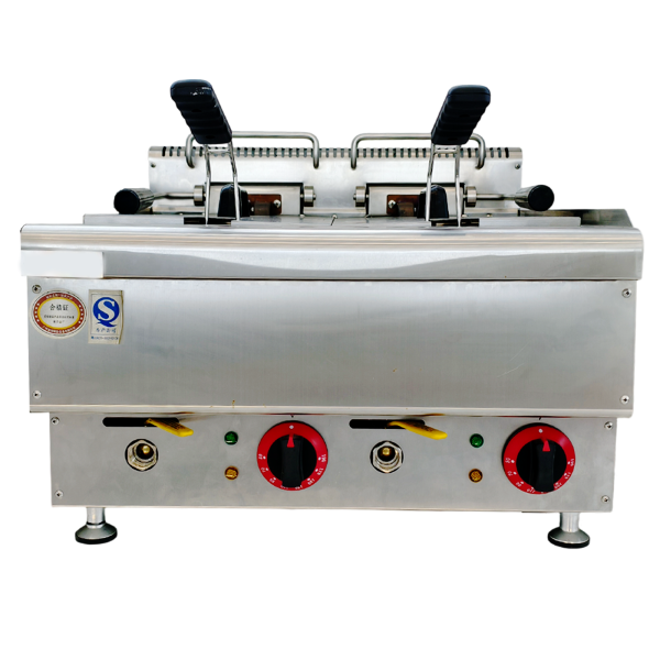 Commercial Stainless Steel Deep Fryer Machine with 2 Tanks Easy to Clean for Chicken Potato Chips New Condition