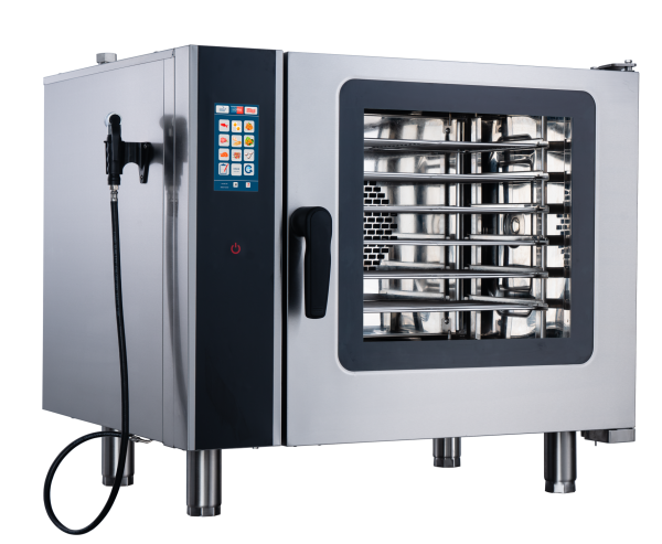 Intelligent Electric 6-Tray Stainless Steel Nonstick Iron Combi Steam Convection Oven Large Touch Screen Baking Steam Oven New