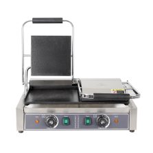 Commercial Electric 3.6kW Double-Headed Full Flat Pressure Panini Sandwich Toaster Stainless Steel Non-Stick Mini Waffle New