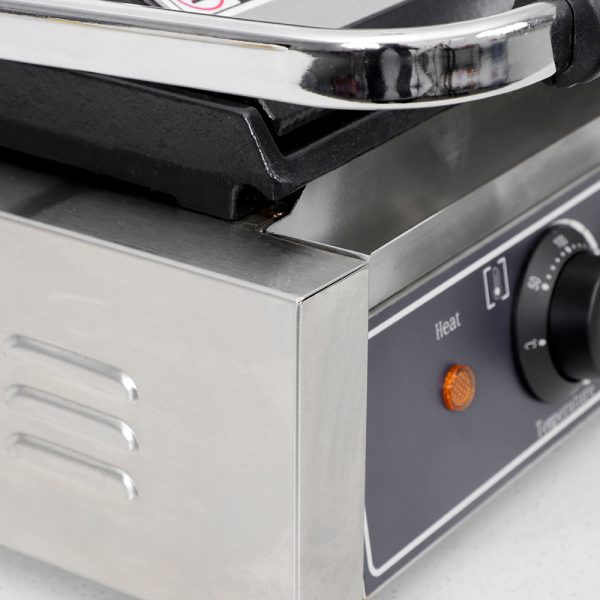 Commercial Electric 3.6kW Double-Headed Full Flat Pressure Panini Sandwich Toaster Stainless Steel Non-Stick Mini Waffle New