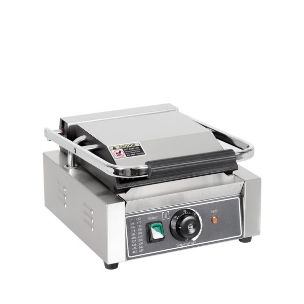 Commercial Industrial Electric Non-Stick Stainless Steel Single Board Contact Grill Mini Pit Bottom Flat Panini New
