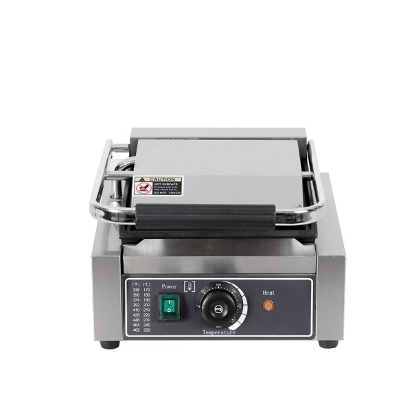 Commercial Industrial Electric Non-Stick Stainless Steel Single Board Contact Grill Mini Pit Bottom Flat Panini New