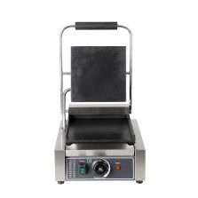 Commercial Electric Non-Stick Stainless Steel Single Board Flat Pressure Plate Panini Grill Durable Rubber Handle New Condition