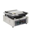 Commercial Electric Non-Stick Stainless Steel Single Board Flat Pressure Plate Panini Grill Durable Rubber Handle New Condition