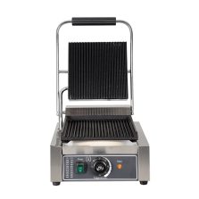 Professional Commercial Electric Sandwich Press Contact Panini Toaster Grill Maker Single Board Full Pit Panini Contact Grill