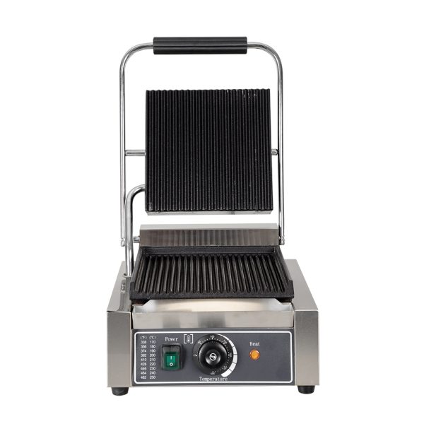 Professional Commercial Electric Sandwich Press Contact Panini Toaster Grill Maker Single Board Full Pit Panini Contact Grill