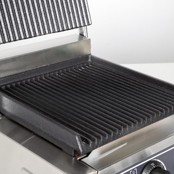 Professional Commercial Electric Sandwich Press Contact Panini Toaster Grill Maker Single Board Full Pit Panini Contact Grill