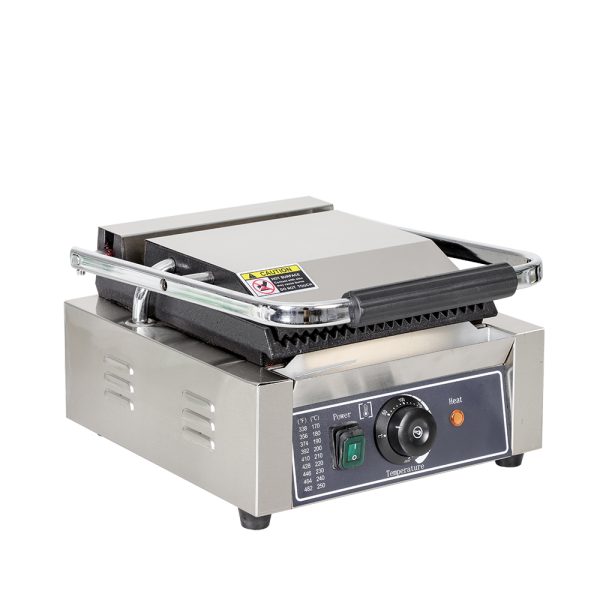 Professional Commercial Electric Sandwich Press Contact Panini Toaster Grill Maker Single Board Full Pit Panini Contact Grill
