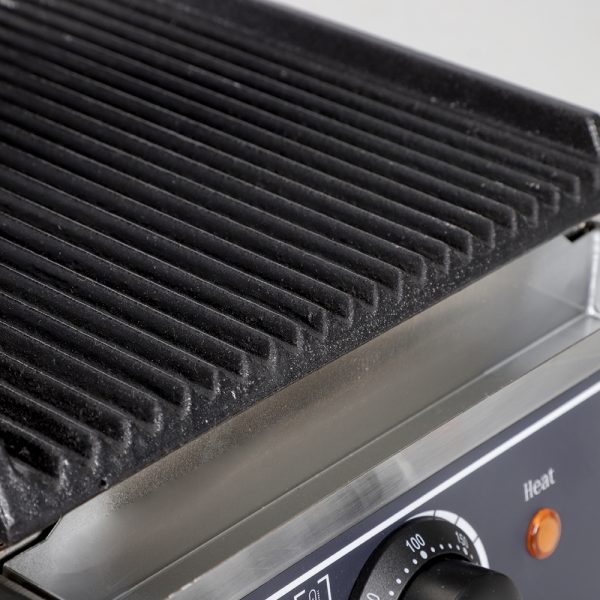 Professional Commercial Electric Sandwich Press Contact Panini Toaster Grill Maker Single Board Full Pit Panini Contact Grill