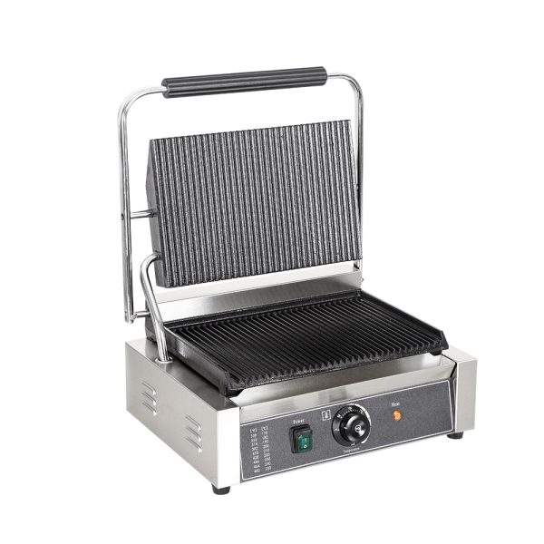 Commercial Kitchen Equipment Industrial Stainless Steel Electric Panini Sandwich Press Grill Temperature Control New Condition