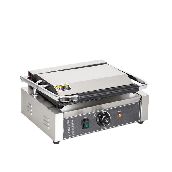 Commercial Kitchen Equipment Industrial Stainless Steel Electric Panini Sandwich Press Grill Temperature Control New Condition