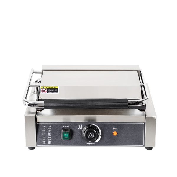 Commercial Electric Non-Stick Full Flat Pressure Plate Panini Contact Grill Mini Waffle Maker Temperature Adjustable New