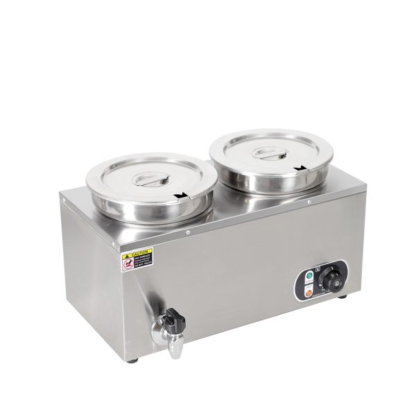 Industrial Commercial 7L Stainless Steel Bain Marie Chocolat 2 Pans Table Top Electric Hot Food Heater Hotel Restaurant Supplies