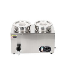 Commercial 4L Bain Marie Stainless Steel Soup Pot 2-Pot Electric Source for Hotel & Restaurant Catering Food Heater Supplies