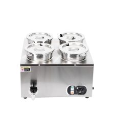 Commercial 4L Stainless Steel Electric Bain Marie Food Heater 1500W 4 Pots Chocolate Melting Furnace for Hotel & Restaurant Use