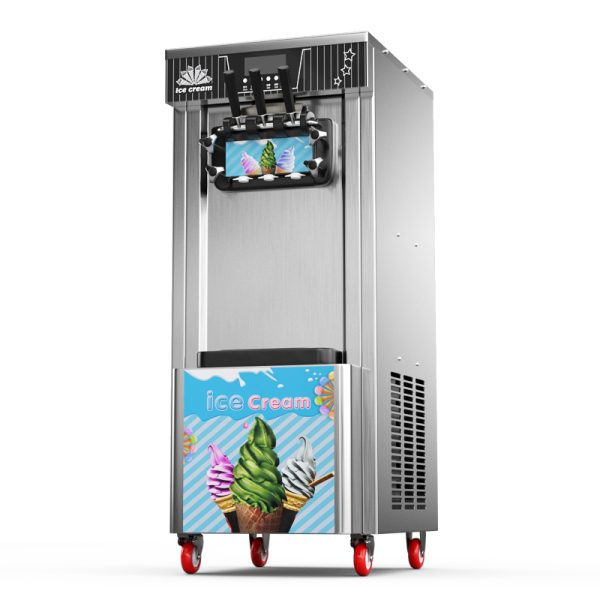 Wholesale Professional Electric Vertical Ice Cream Machine Automatic 3 Flavors for Household Use for Snack Bars and Push Carts
