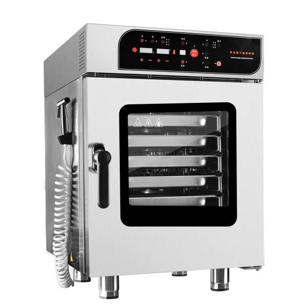 CPVKRY Professional Commercial 5-Tray Counter Top Convection Combi Steamer Oven Electric Two-Step Opening Door for Bakery Use