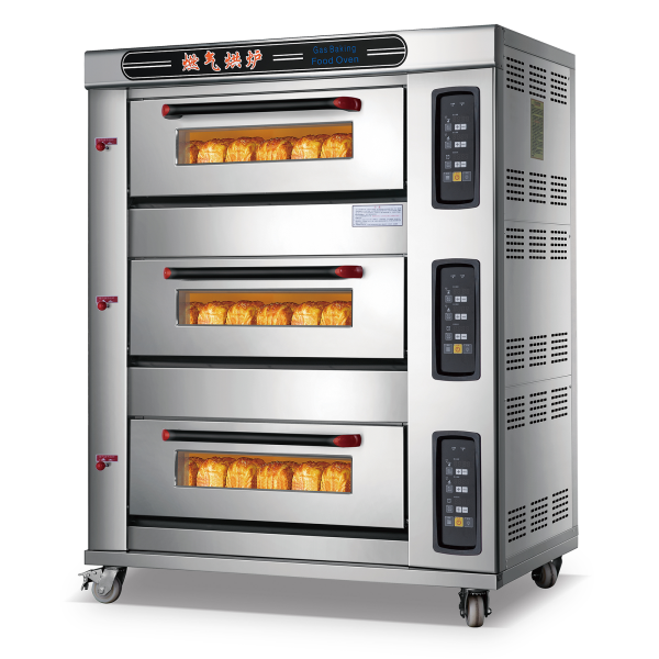 Commercial Large Gas Pizza Oven with Microcomputer Control System New Deck Oven with Microcomputer Control System for Baking Bread Pizza for Nuts Corn Ingredients