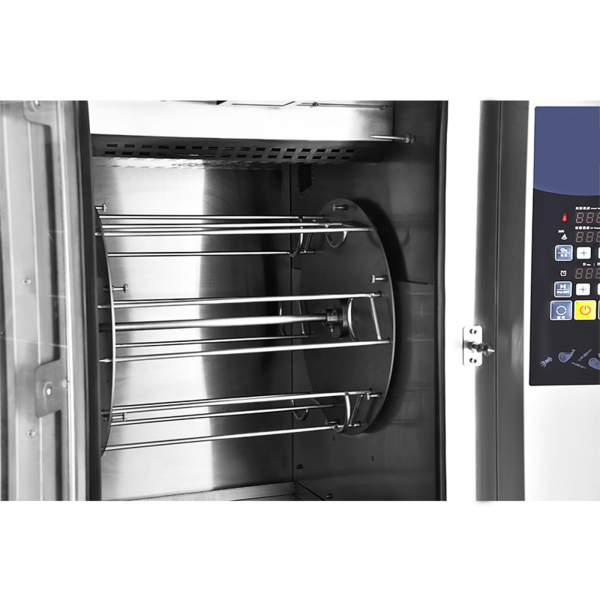 Commercial Stainless Steel Deluxe Automatic Rotary Hot Air Circulation Roasted Chicken Bakery Equipment Desktop Electric