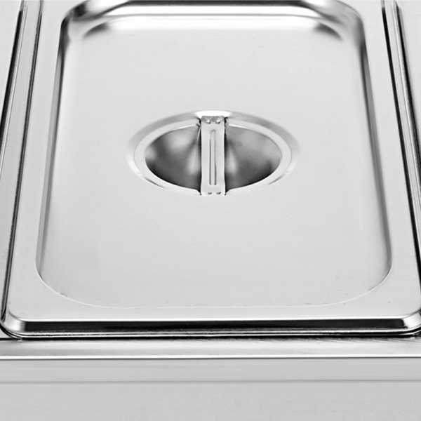 1000W Commercial Electric Steam Table for Self-Service New Stainless Steel Body with 1 Pan Bain Mary for Restaurant & Hotel Use