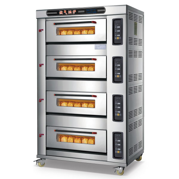 Commercial Large Gas Pizza Oven with Microcomputer Control System New Deck Oven with Microcomputer Control System for Baking Bread Pizza for Nuts Corn Ingredients