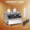 110/220V Commercial Nachos 2 Bottle Sauce Warmer and Electric Cheese Stainless Steel Dispenser Chocolate and Fruit Sauce Warmer