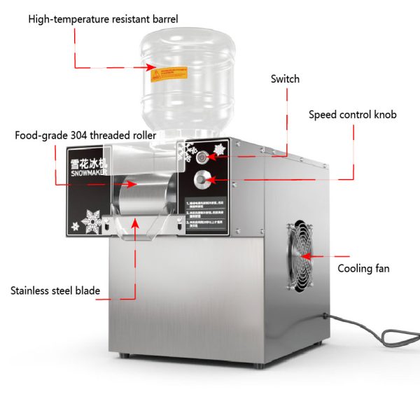 Bestselling Fully Automatic Electric Commercial Snowflake Ice Making Machine for Outdoor Use for Household Milk Snow Bingsu