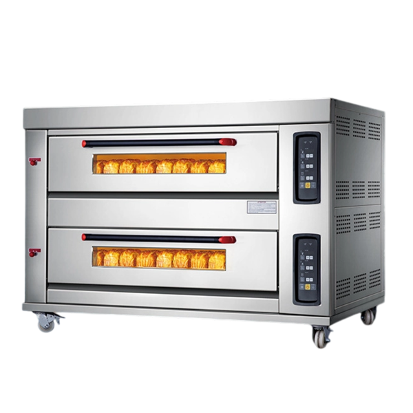 Commercial Large Gas Pizza Oven with Microcomputer Control System New Deck Oven with Microcomputer Control System for Baking Bread Pizza for Nuts Corn Ingredients