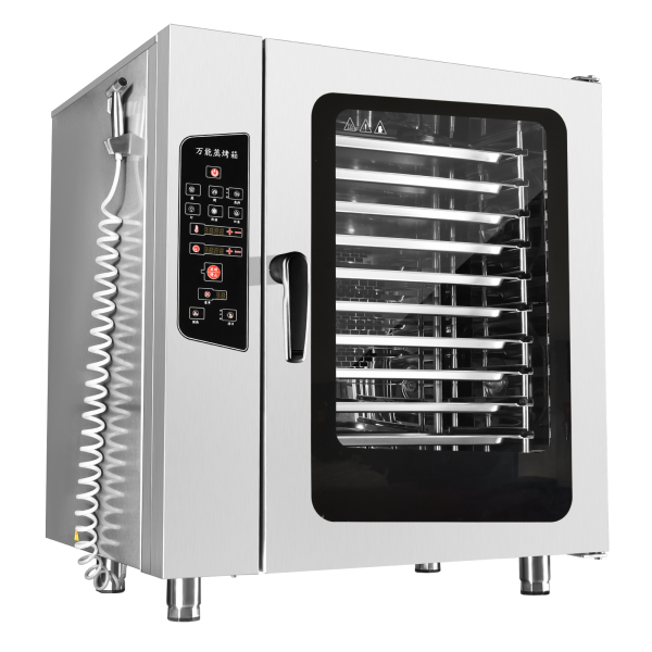 Commercial 10-Tray Combi Electric Oven Multi-Function Built-in Boiler for Strong Steam Free Cooking for Bakery Applications