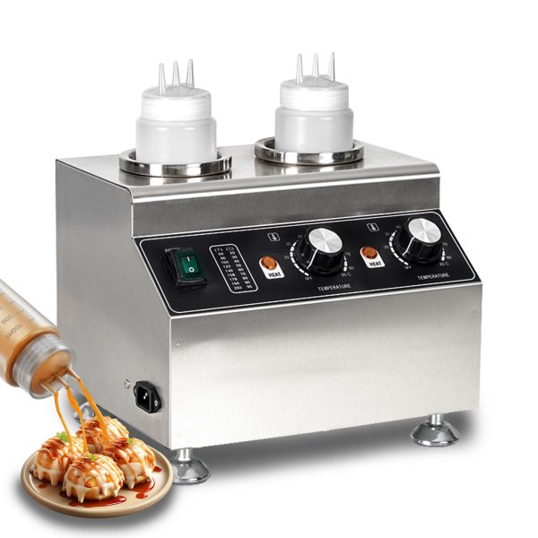 110/220V Commercial Nachos 2 Bottle Sauce Warmer and Electric Cheese Stainless Steel Dispenser Chocolate and Fruit Sauce Warmer